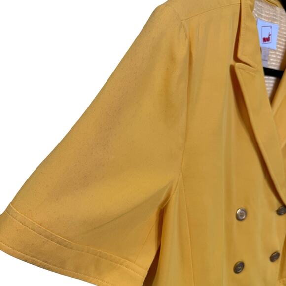 Vintage Mondi Size 44 Blazer & Shorts Set Sunshine Yellow Coastal Old Money Mod - Picture 15 of 16